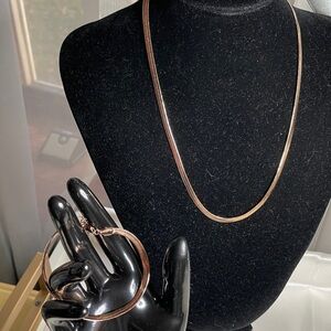 Timna Jewelry Collection Copper Herringbone  Necklace and Bracelet Set